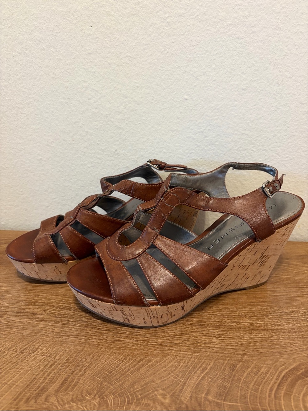 Marc Fisher cork wedge sandals